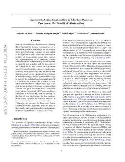 Geometric Active Exploration in Markov Decision Processes: the Benefit
  of Abstraction