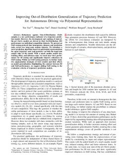 Improving Out-of-Distribution Generalization of Trajectory Prediction for Autonomous Driving via Polynomial Representations