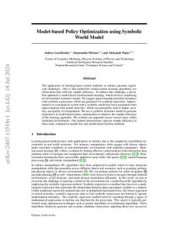 Model-based Policy Optimization using Symbolic World Model