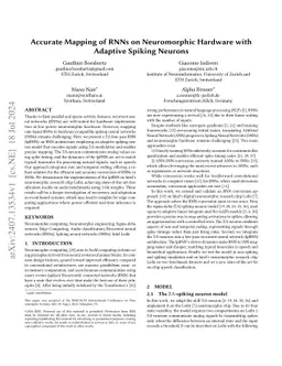 Accurate Mapping of RNNs on Neuromorphic Hardware with Adaptive Spiking
  Neurons