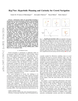 Hyp2Nav: Hyperbolic Planning and Curiosity for Crowd Navigation