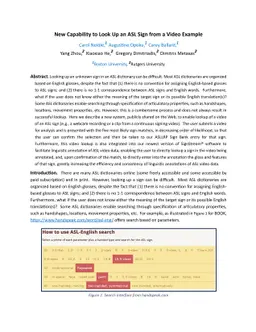 New Capability to Look Up an ASL Sign from a Video Example
