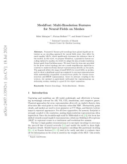 MeshFeat: Multi-Resolution Features for Neural Fields on Meshes