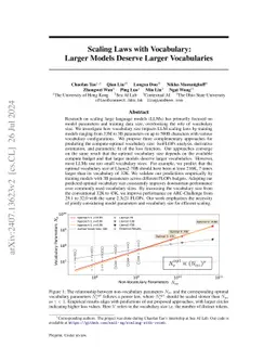 Scaling Laws with Vocabulary: Larger Models Deserve Larger Vocabularies