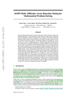DART-Math: Difficulty-Aware Rejection Tuning for Mathematical
  Problem-Solving