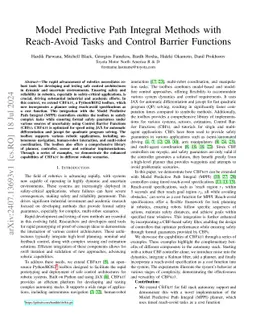 Model Predictive Path Integral Methods with Reach-Avoid Tasks and
  Control Barrier Functions