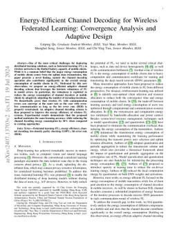Energy-Efficient Channel Decoding for Wireless Federated Learning:
  Convergence Analysis and Adaptive Design