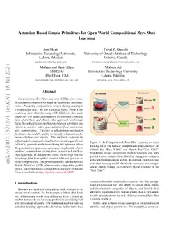 Attention Based Simple Primitives for Open World Compositional Zero-Shot
  Learning