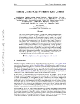 Scaling Granite Code Models to 128K Context