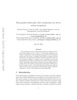 Pose-guided multi-task video transformer for driver action recognition