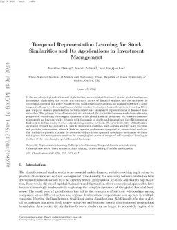 Temporal Representation Learning for Stock Similarities and Its
  Applications in Investment Management