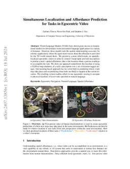 Simultaneous Localization and Affordance Prediction of Tasks from Egocentric Video