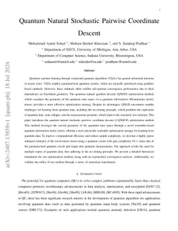Quantum Natural Stochastic Pairwise Coordinate Descent