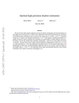 Optimal high-precision shadow estimation