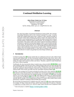 Continual Distillation Learning: Knowledge Distillation in Prompt-based Continual Learning