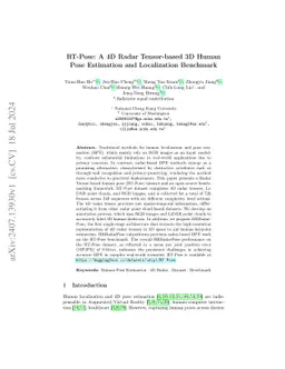 RT-Pose: A 4D Radar Tensor-based 3D Human Pose Estimation and
  Localization Benchmark