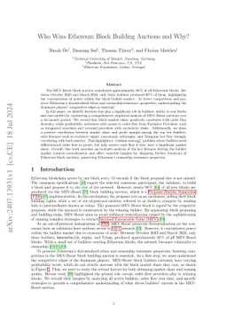 Who Wins Ethereum Block Building Auctions and Why?