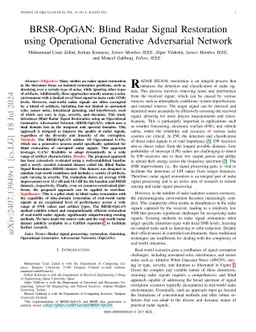 BRSR-OpGAN: Blind Radar Signal Restoration using Operational Generative
  Adversarial Network