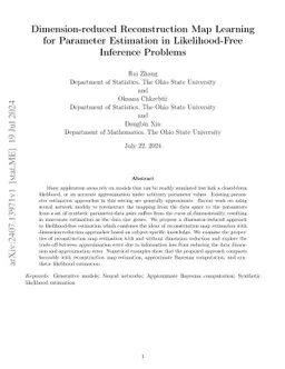 Dimension-reduced Reconstruction Map Learning for Parameter Estimation in Likelihood-Free Inference Problems