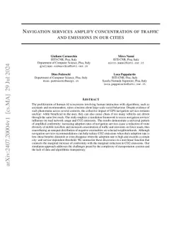 Navigation services amplify concentration of traffic and emissions in
  our cities