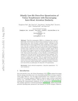 MimiQ: Low-Bit Data-Free Quantization of Vision Transformers with Encouraging Inter-Head Attention Similarity