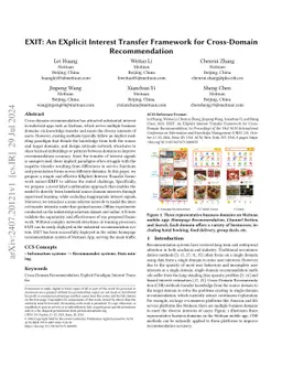 EXIT: An EXplicit Interest Transfer Framework for Cross-Domain
  Recommendation