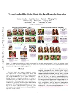 Towards Localized Fine-Grained Control for Facial Expression Generation