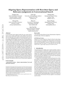 Aligning Query Representation with Rewritten Query and Relevance
  Judgments in Conversational Search