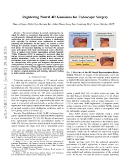 Registering Neural 4D Gaussians for Endoscopic Surgery