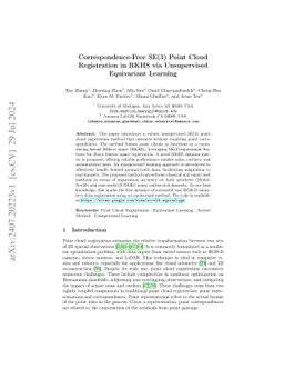 Correspondence-Free SE(3) Point Cloud Registration in RKHS via
  Unsupervised Equivariant Learning