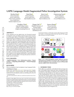 LAPIS: Language Model-Augmented Police Investigation System