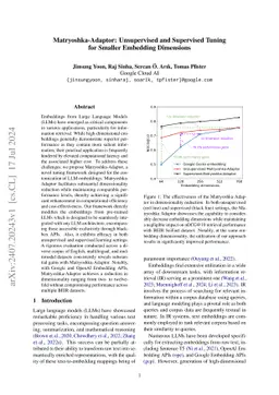 Matryoshka-Adaptor: Unsupervised and Supervised Tuning for Smaller
  Embedding Dimensions