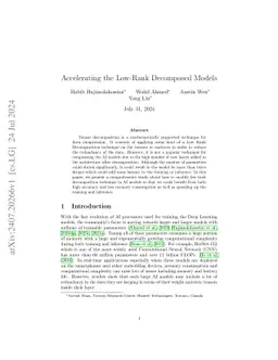Accelerating the Low-Rank Decomposed Models