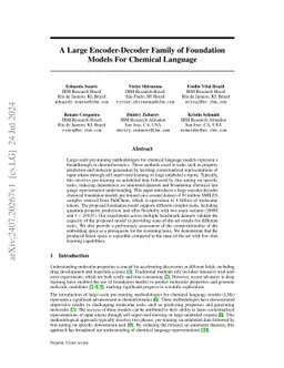 A Large Encoder-Decoder Family of Foundation Models For Chemical
  Language