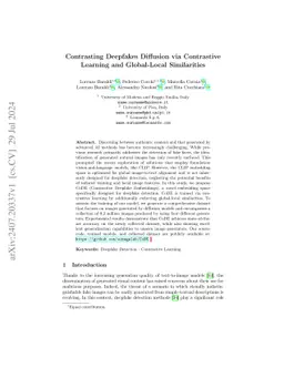 Contrasting Deepfakes Diffusion via Contrastive Learning and
  Global-Local Similarities