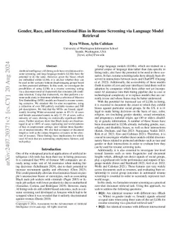 Gender, Race, and Intersectional Bias in Resume Screening via Language
  Model Retrieval