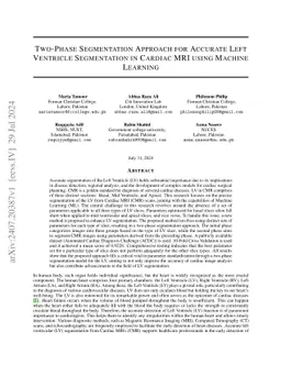 Two-Phase Segmentation Approach for Accurate Left Ventricle Segmentation
  in Cardiac MRI using Machine Learning