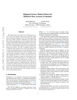 Alignment Scores: Robust Metrics for Multiview Pose Accuracy Evaluation