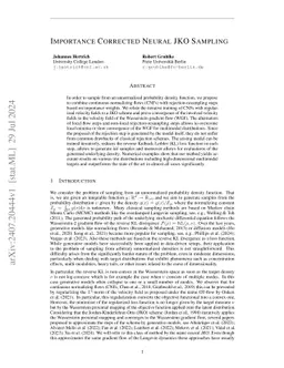 Importance Corrected Neural JKO Sampling