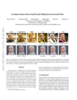 Learning Feature-Preserving Portrait Editing from Generated Pairs