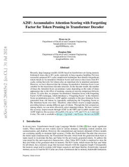 A2SF: Accumulative Attention Scoring with Forgetting Factor for Token
  Pruning in Transformer Decoder