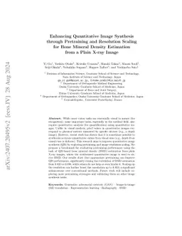 Enhancing Quantitative Image Synthesis through Pretraining and
  Resolution Scaling for Bone Mineral Density Estimation from a Plain X-ray
  Image