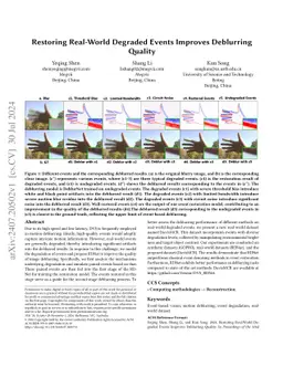 Restoring Real-World Degraded Events Improves Deblurring Quality