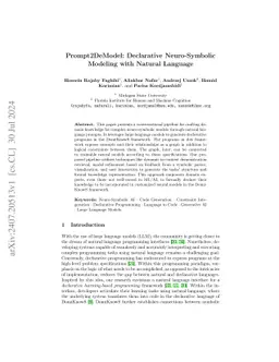 Prompt2DeModel: Declarative Neuro-Symbolic Modeling with Natural
  Language