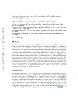 Neuromorphic on-chip reservoir computing with spiking neural network
  architectures