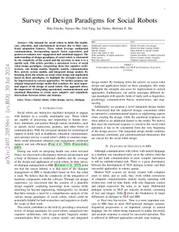 Survey of Design Paradigms for Social Robots