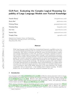 CLR-Fact: Evaluating the Complex Logical Reasoning Capability of Large
  Language Models over Factual Knowledge