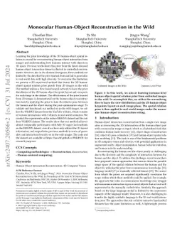 Monocular Human-Object Reconstruction in the Wild