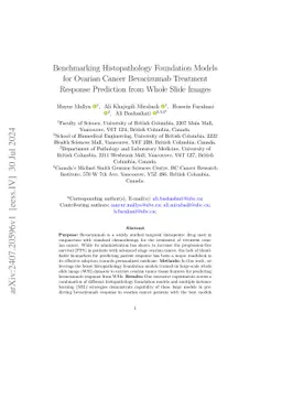 Benchmarking Histopathology Foundation Models for Ovarian Cancer
  Bevacizumab Treatment Response Prediction from Whole Slide Images