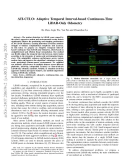 ATI-CTLO:Adaptive Temporal Interval-based Continuous-Time LiDAR-Only
  Odometry